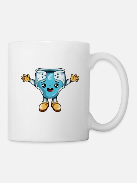 Cartoon Kawaii Windel - Tasse - Weiß