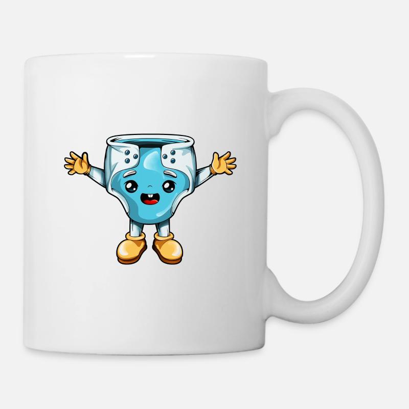 Cartoon Kawaii Windel - Tasse - Weiß