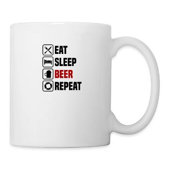 Manger, dormir, boire, répéter - Mug blanc - blanc - Droite
