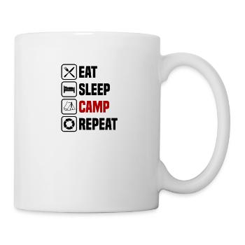 Eat, sleep, camp, repeat - Mug - white - Right