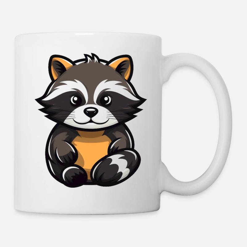 Little Cute Raccoon - Mug - white