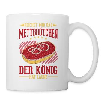 Mettbrötchen König Mett Hackepeter - Tasse - Weiß - Rechts