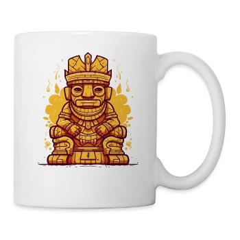 Inka-Maya-König auf Thron-Statue - Tasse - Weiß - Rechts