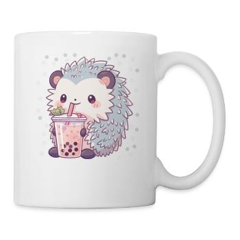 Kawaii Hérisson Boissons Boba Bubble Tea Chibi - Mug blanc - blanc - Droite
