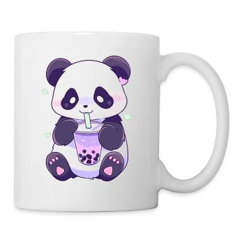 Kawaii Panda trinkt Boba Bubble Tea Chibi - Tasse - Weiß - Rechts