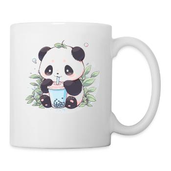 Kawaii Panda trinkt Boba Bubble Tea Chibi - Tasse - Weiß - Rechts