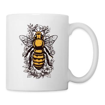 Esthétique Abeilles Fleurs Apiculteur Amateur de miel - Mug blanc - blanc - Droite