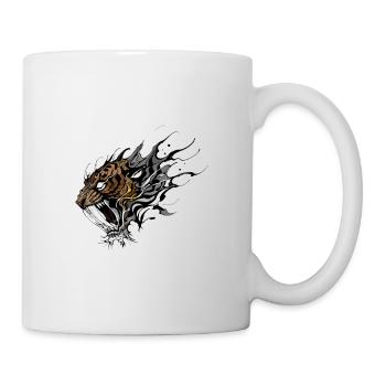 Heftiges Säbelzahntiger-Tattoo-Design - Tasse - Weiß - Rechts