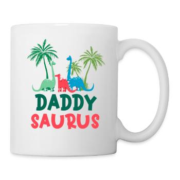Dinosaur Birthday Daddy Saurus Matching Family - Mug - white - Right