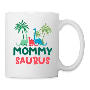 Dinosaur Birthday Mommy Saurus Matching Family - Mug - white - Right