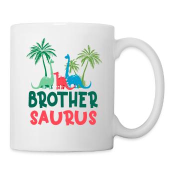 Dinosaur Birthday Brother Saurus Matching Family - Mug - white - Right