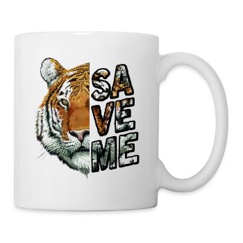 Tiger Save Me Wildkatze - Tasse - Weiß - Rechts