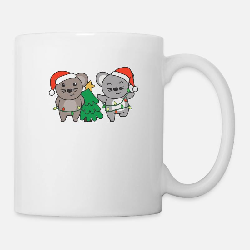 Maus Weihnachten Winter Tiere Mäuse - Tasse - Weiß