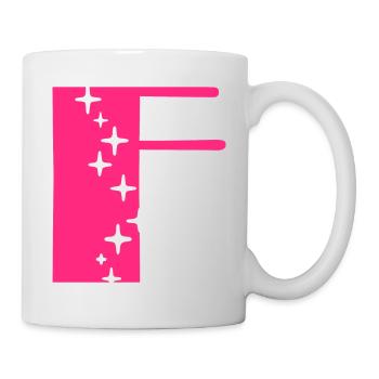 Buchstabe F Glitzer - Tasse - Weiß - Rechts