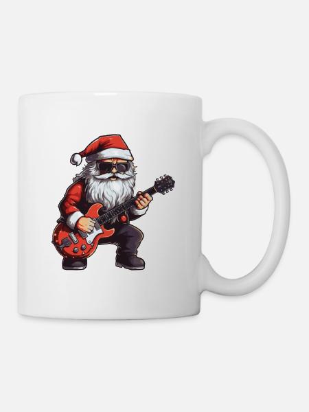 Santa Claus Guitar Santa - Mug - white