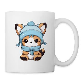 Fuchs Winter Comic - Tasse - Weiß - Rechts