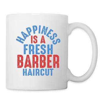 Happiness Is A Fresh Barber Haircut Barbershop Bea - Mug - white - Right