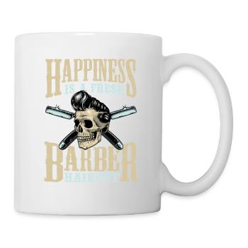 Happiness Is A Fresh Barber Haircut Beard Barbers - Tasse - Weiß - Rechts