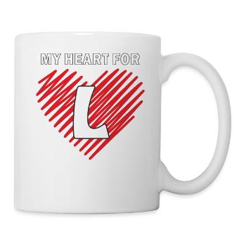 MY HEART FOR L - Tasse - Weiß - Rechts