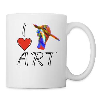 I LOVE ART BRUSH HAND - Mug - white - Right