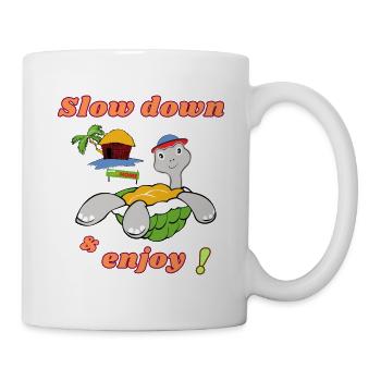 Slow down turtle at home - Mug - white - Right
