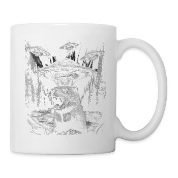 Retro Beaver UFO Selfie - Mug - white - Right