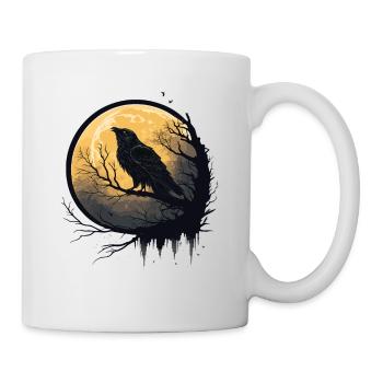 Odins Raben Hugin Wikinger Shirt Schwarzer Rabe - Tasse - Weiß - Rechts