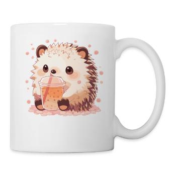 Kawaii Hérisson Boissons Boba Bubble Tea Chibi - Mug blanc - blanc - Droite