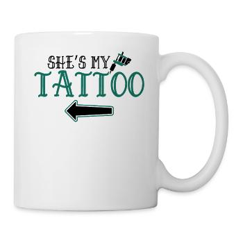 Mein Tattoo Meine Tinte - Lustiges Paar Passend - Tasse - Weiß - Rechts