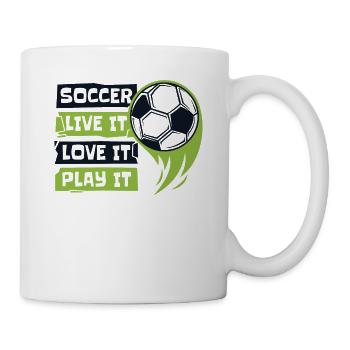 Live It Love It Play It Goal Keeper Futbol - Tasse - Weiß - Rechts
