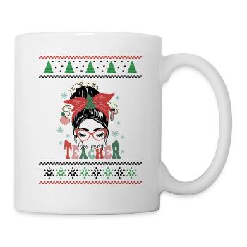 Merry Teacher Retro Groovy Christmas Xmas Women - Tasse - Weiß - Rechts
