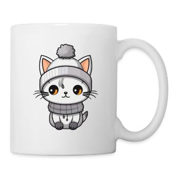 Cat Winter Animal Cute Comic - Mug - white - Right