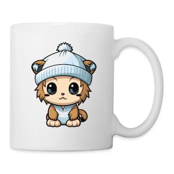 Lion Winter Animal Cute Comic - Mug - white - Right