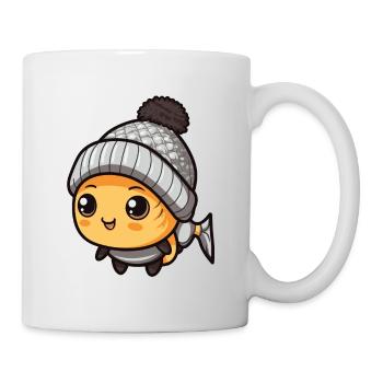Fisch Winter Tier Niedlich Comic - Tasse - Weiß - Rechts