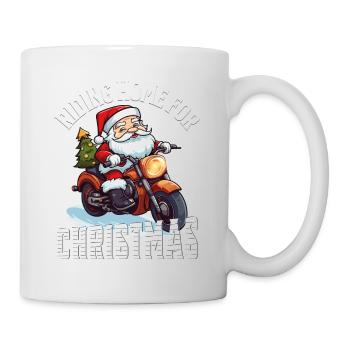 Santa Claus Motorcycle Sunglasses Christmas - Mug - white - Right