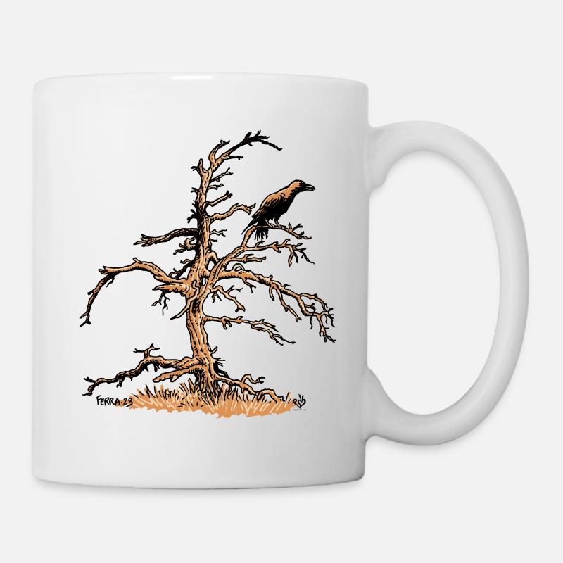 Corbeau et Pin - Mug blanc - blanc