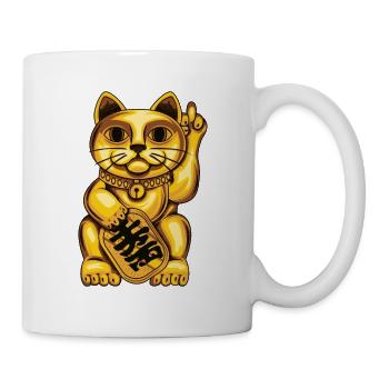 Japanese Lucky Cat Maneki Neko Feng Shui Kawaii - Mug - white - Right