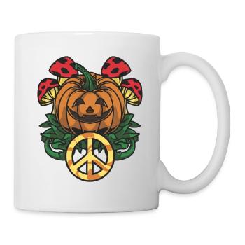 Pumpkin Hippy Halloween Peace Hippie - Mug - white - Right