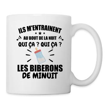 Qui ça qui ça Les biberons de minuit Humour Cadeau - Mug blanc - blanc - Droite
