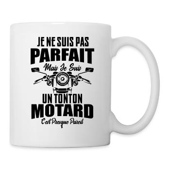 Pas Parfait Mais Je Suis Un Tonton Motard Cadeau - Mug blanc - blanc - Droite
