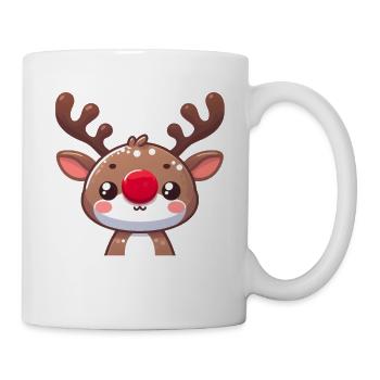 Renne comique avec nez géant brillant - Mug blanc - blanc - Droite