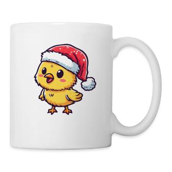 Festliches Flauschig: Süßes Küken mit - Tasse - Weiß - Rechts