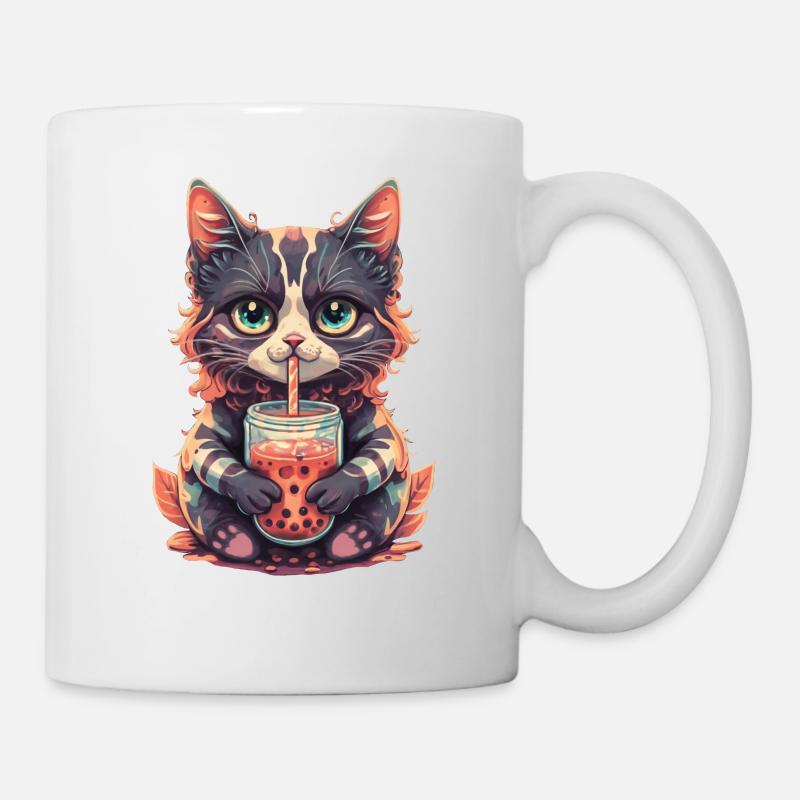 Katze Boba Tee Bubble Tea Anime Kawaii Neko - Tasse - Weiß
