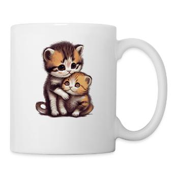 Süßes ausgefallenes Kätzchen | Liebe Katzenfreunde - Tasse - Weiß - Rechts