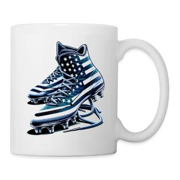 American football cleats studs USA flag street art - Tasse - Weiß - Rechts