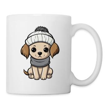 Dog Winter Animal Cute Comic - Mug - white - Right