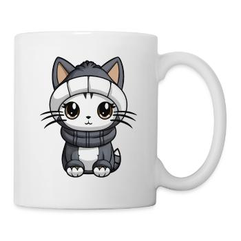 Cat Winter Animal Cute Comic - Mug - white - Right