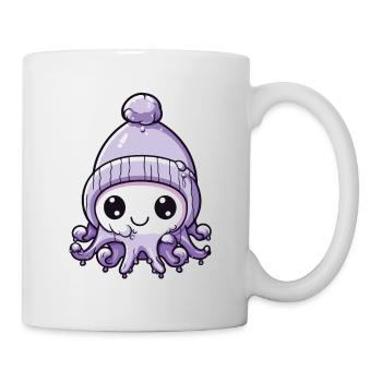 Poulpe Hiver Animal Mignon Bande Dessinée - Mug blanc - blanc - Droite
