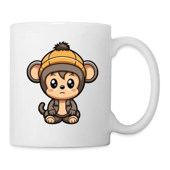 Monkey Winter Animal Cute Comic - Mug - white - Right