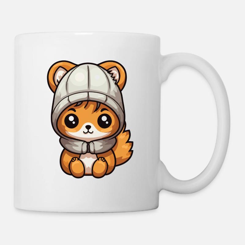 Écureuil Animal d’hiver mignon bande dessinée - Mug blanc - blanc